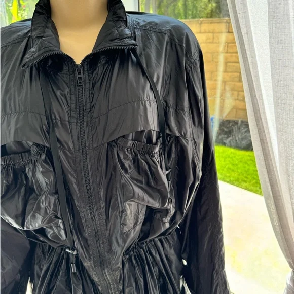 BLANKNYC Black Matte Funnel Neck Windbreaker Jacket Size L Large NWOT - Picture 6 of 16